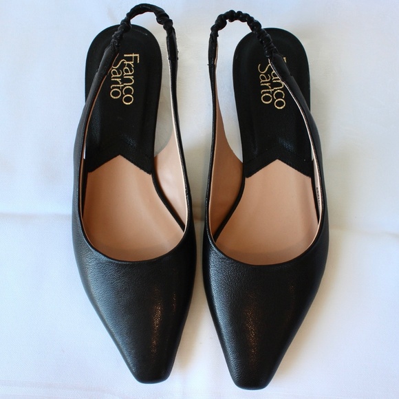 NEW Franco Sarto Black Flats with Pointed Toe and Low Heel - Picture 1 of 4
